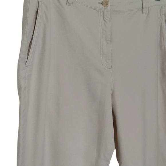 EILEEN FISHER OFF WHITE COTTON CANVAS CROPPED PANT SIZE 12 - Picture 5 of 11
